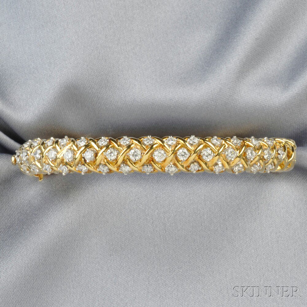 Appraisal: kt Gold and Diamond Bracelet Tiffany Co designed as a