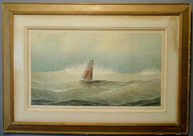 Appraisal: Essig George Emerick American - watercolor seascape with an early