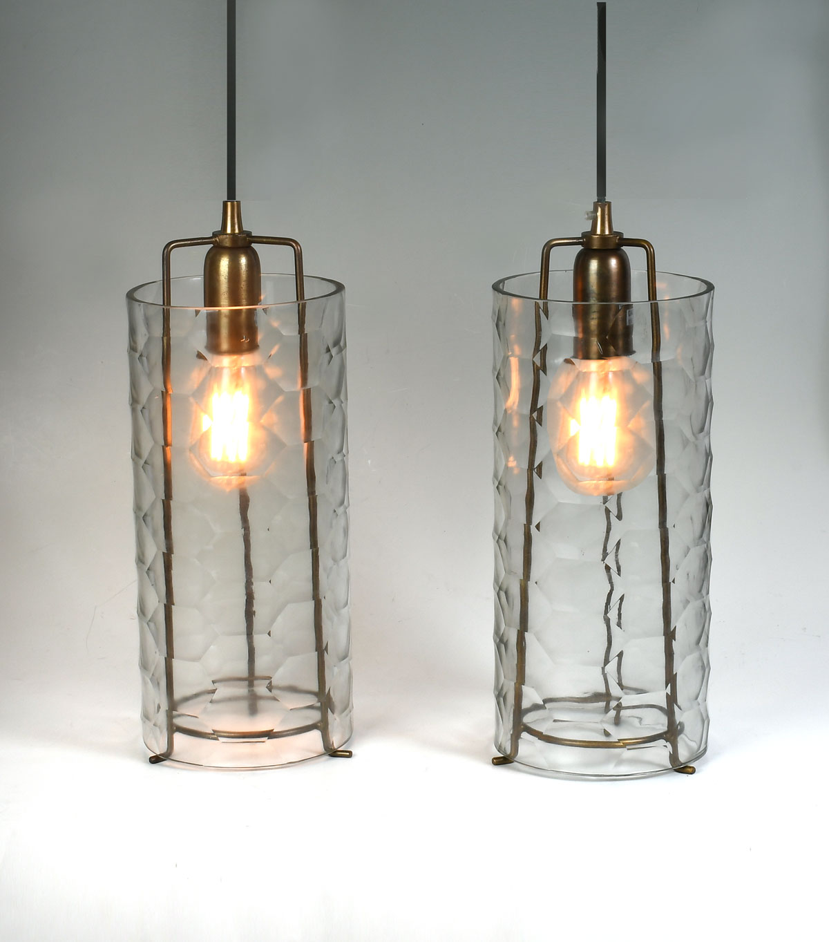 Appraisal: PAIR OF LAURA KIRAR FOR ARTERIORS ICE PENDANT LIGHTS Two