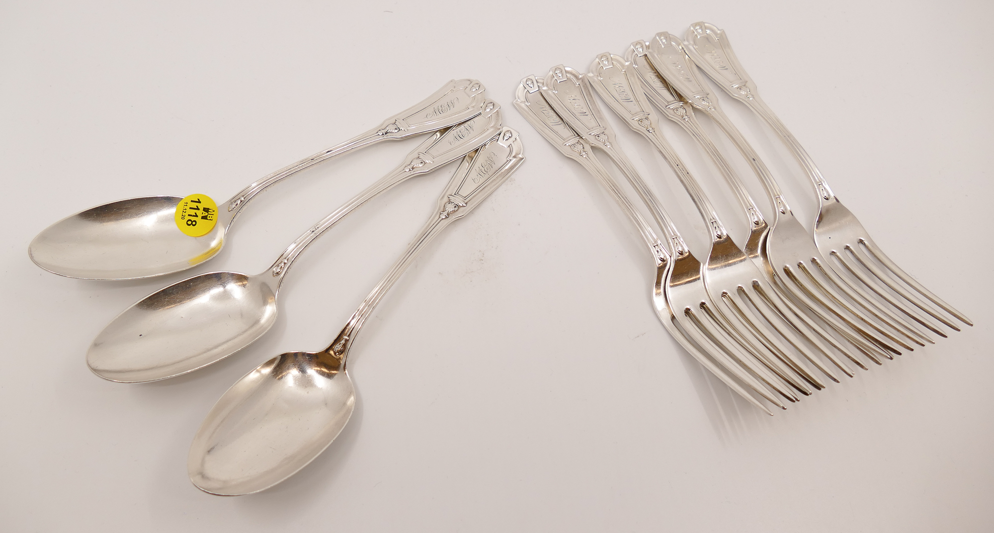 Appraisal: pc Whiting Keystone Pattern Antique Sterling Flatware- g