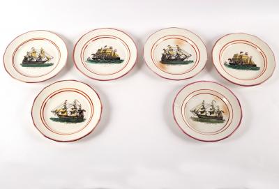 Appraisal: A set of six dessert plates transfer printed and hand