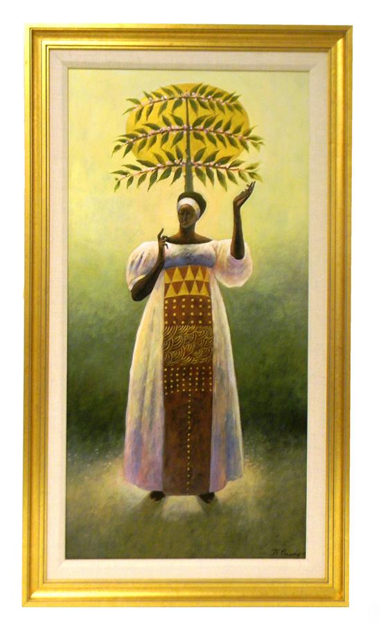 Appraisal: Fran ois Cauvin Haitian th C Tree of Life acrylic