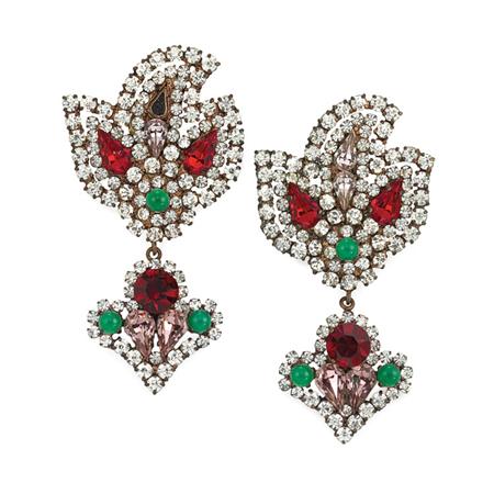 Appraisal: Pair of Yves Saint Laurent Rhinestone Chandelier Earrings Estimate -