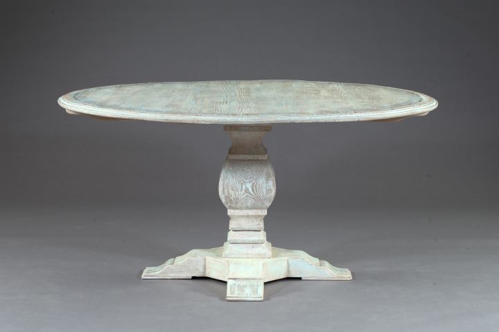 Appraisal: Provincial George III-Style Polychromed Oak Center Table the circular top