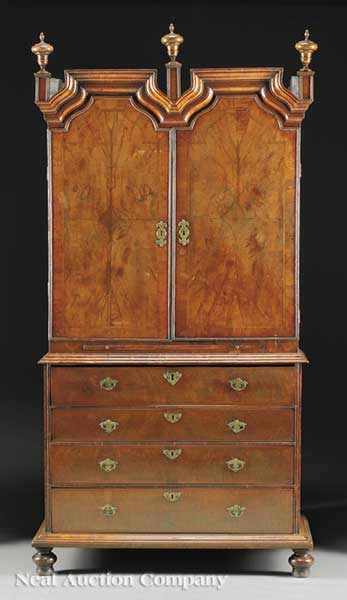 Appraisal: A George I Inlaid Walnut Gentleman's Chest early th c