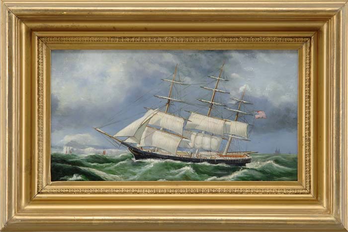 Appraisal: SIGNED American th Century PORTRAIT OF A CLIPPER SHIP Oil