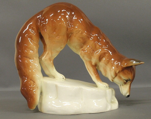 Appraisal: - Royal Dux ceramic fox figure h x w x