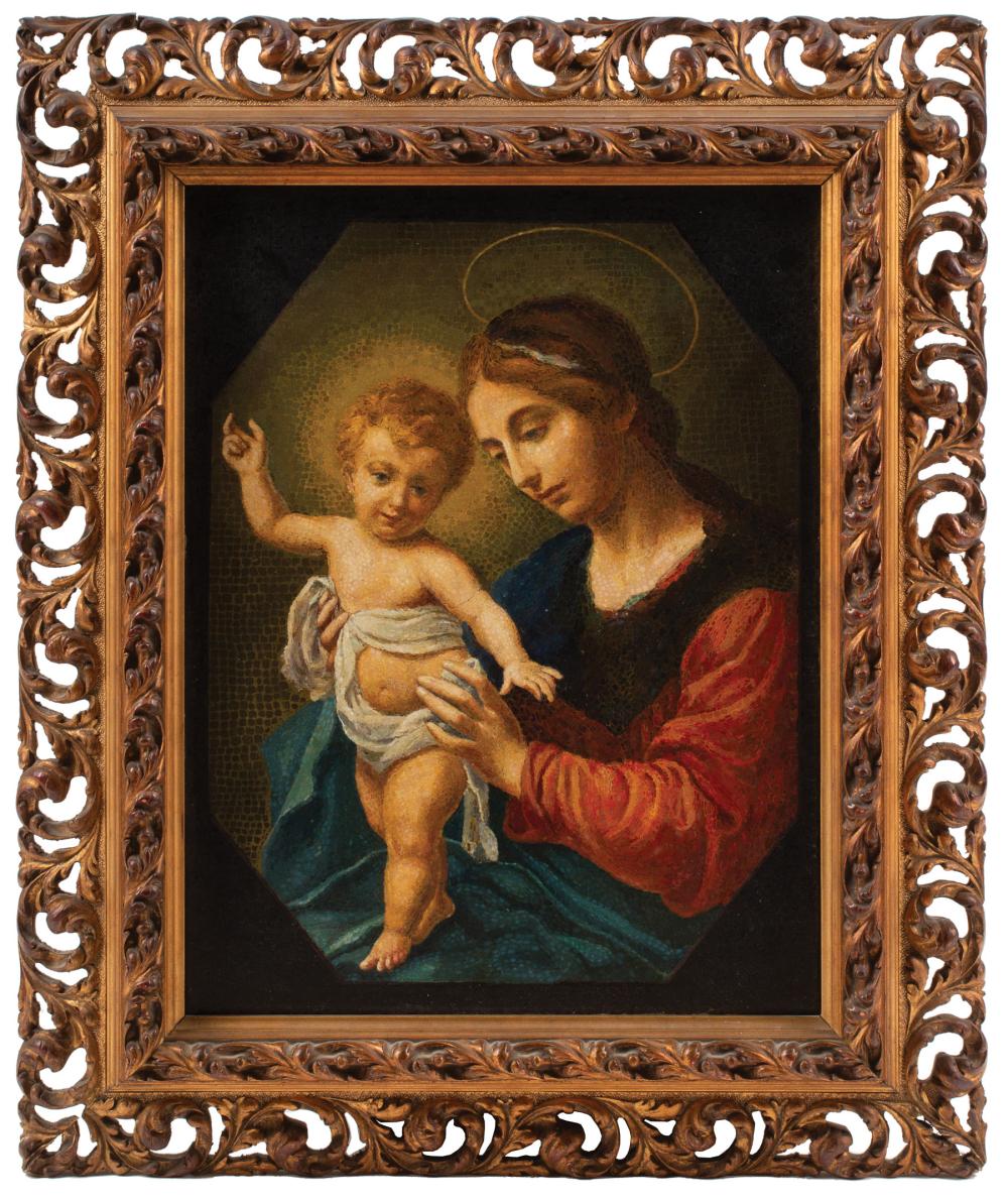 Appraisal: Vatican Studio Framed Mosaic Plaque of the Madonna delle Stoffe