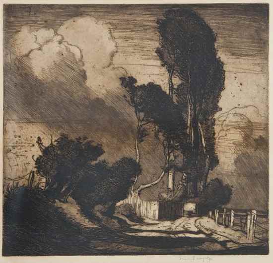 Appraisal: Sir Frank Brangwyn The Storm etching signed in pencil lower