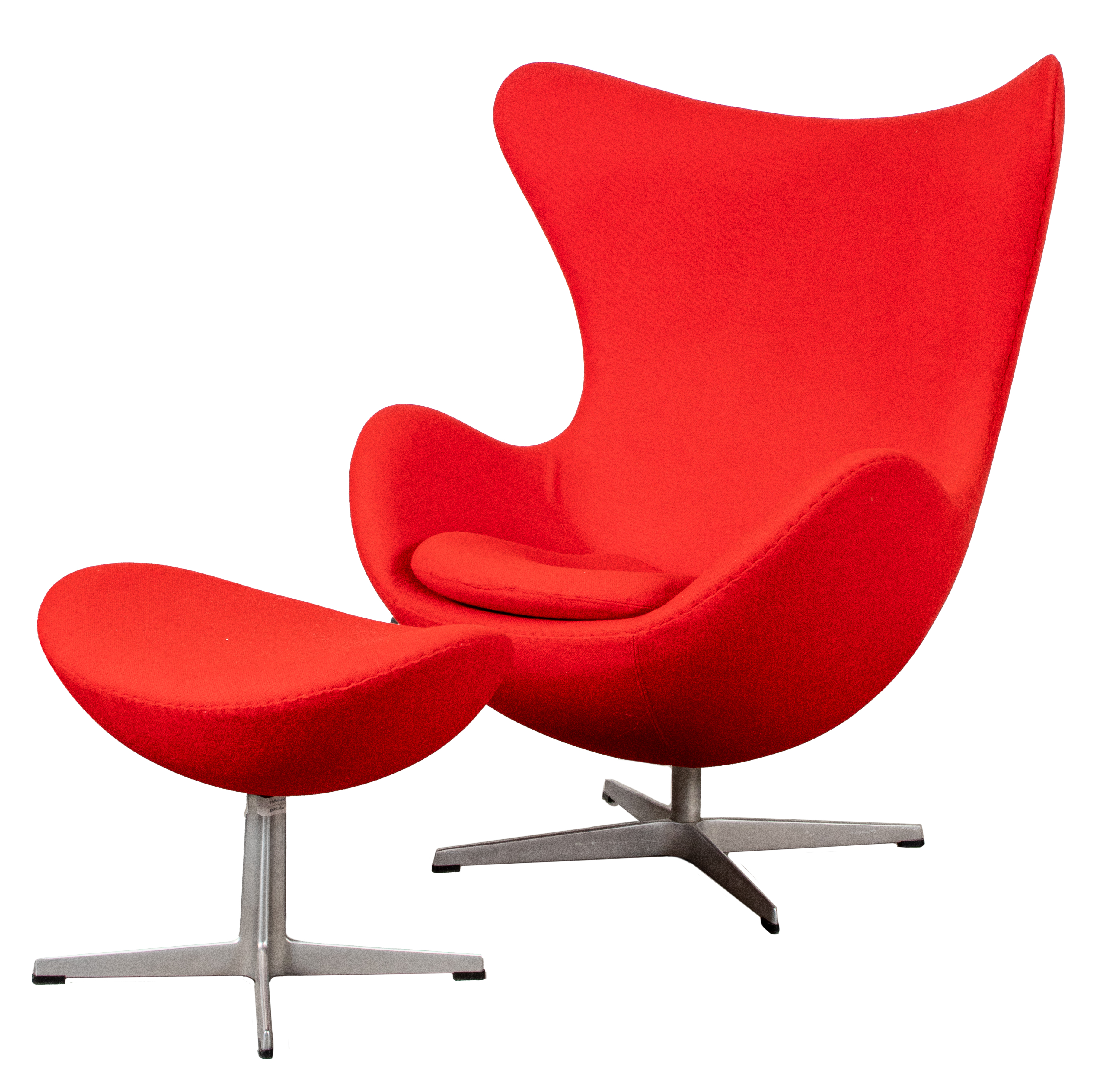 Appraisal: ARNE JACOBSEN FOR FRITZ HANSEN EGG CHAIR OTTOMAN Arne Jacobsen