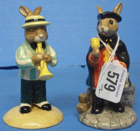 Appraisal: Royal Doulton Bunnykins figures Town Crier DB and Trumpeter DB