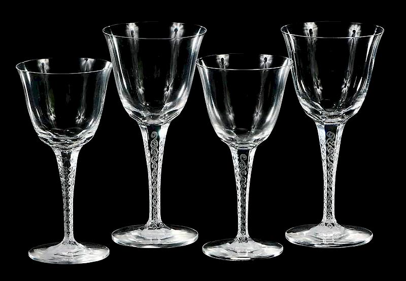 Appraisal: Set Lalique Treves Wine Glassware each engraved Lalique France -