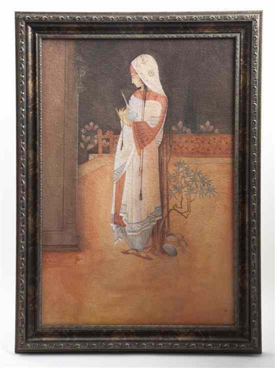 Appraisal: After Abdur Rahman Chughtai Pakistan - A Lady in Waiting