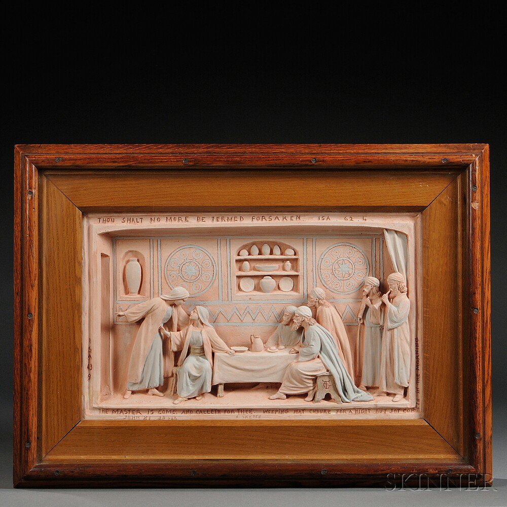 Appraisal: Doulton George Tinworth Decorated Terra-cotta Plaque England s rectangular with