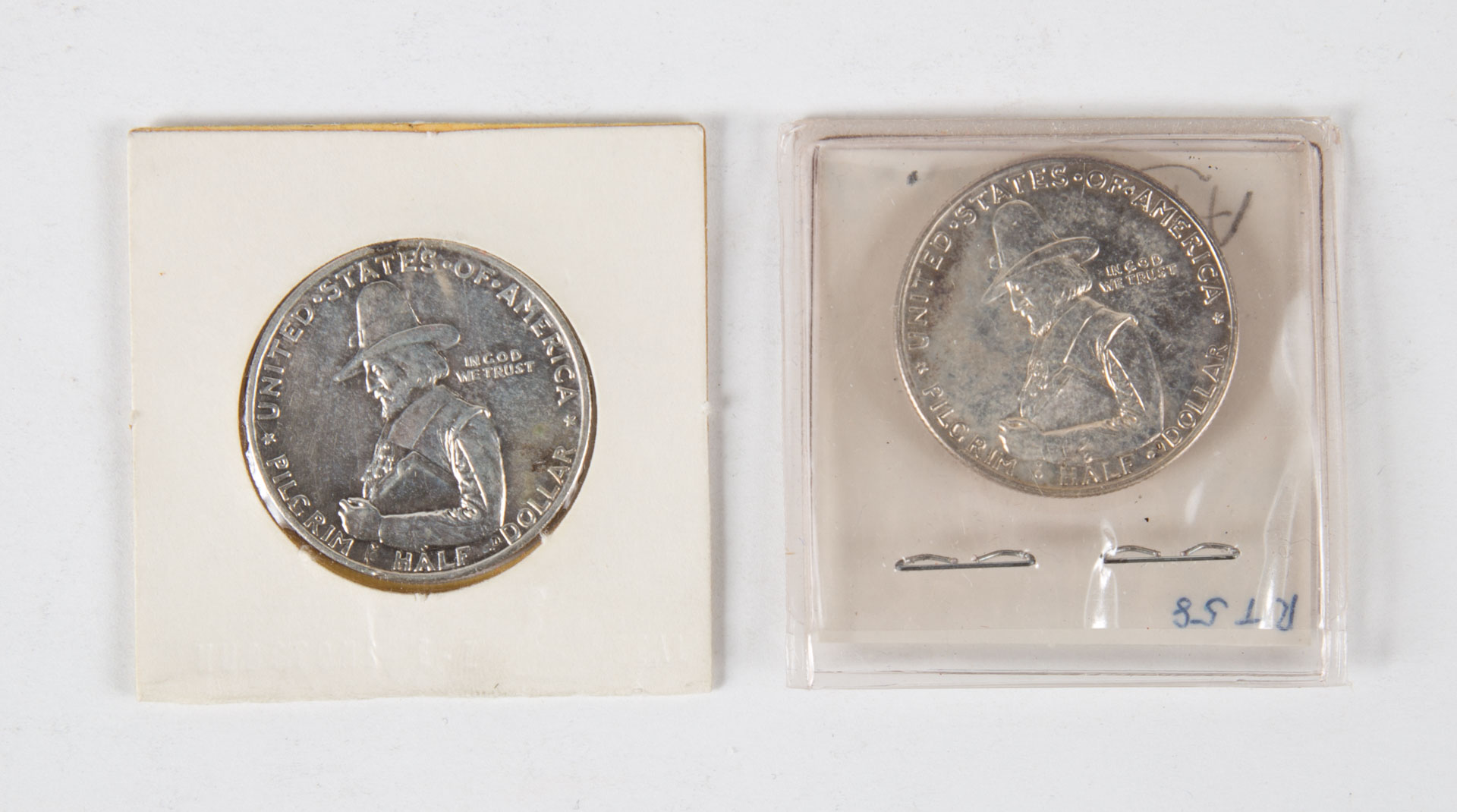 Appraisal: USA Pilgrim Half Dollars Two Pilgrim Tercentenary Commemorative silver half