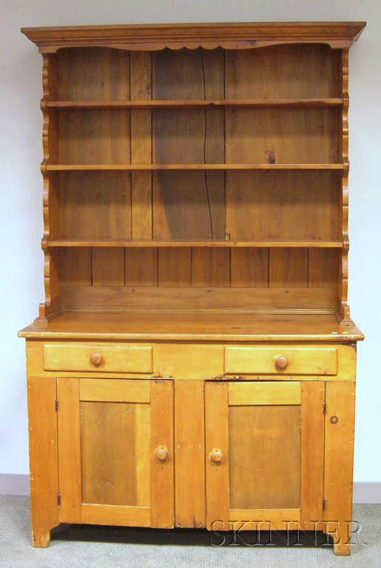 Appraisal: Country Pine Step-back Hutch ht wd dp in