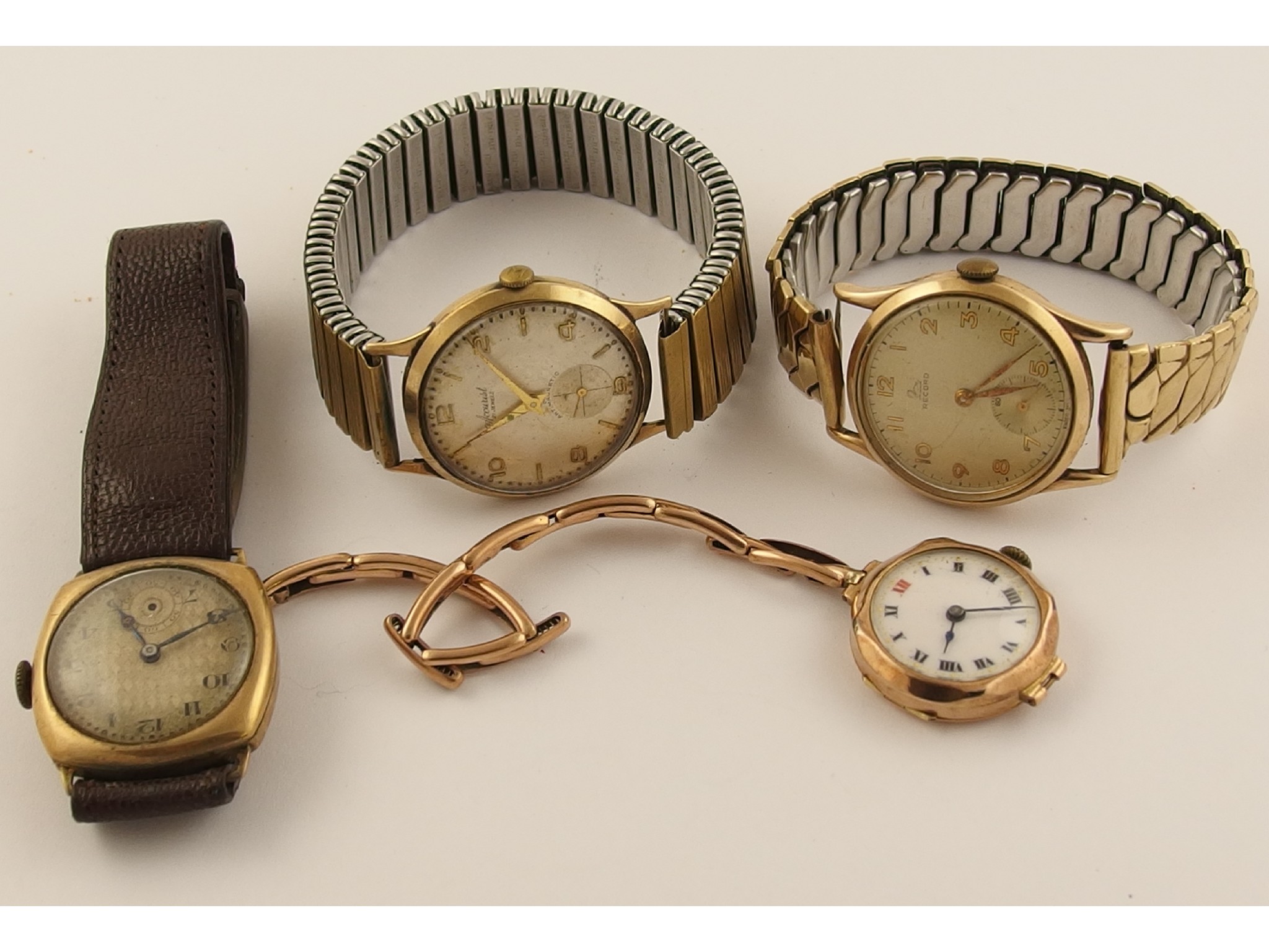 Appraisal: A ladies vintage ct cased and strapped watch and three