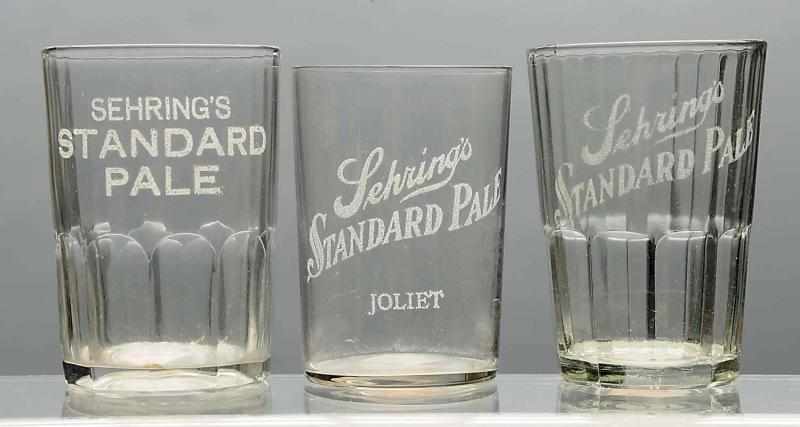 Appraisal: Lot of Sehring's Standard Pale Beer Glasses Two with raised