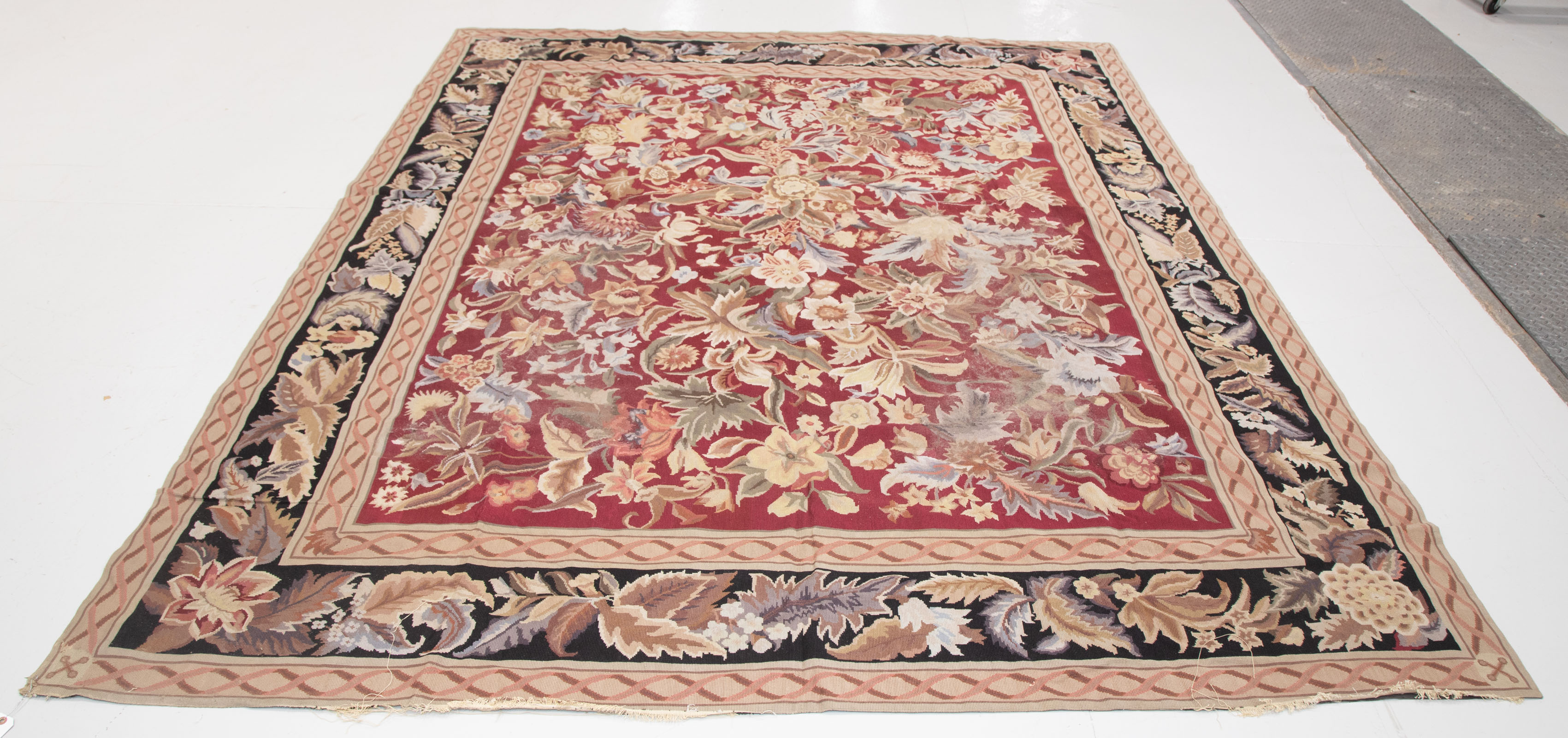 Appraisal: NEEDLEPOINT RUG CHINA X Modern hand-knotted wool