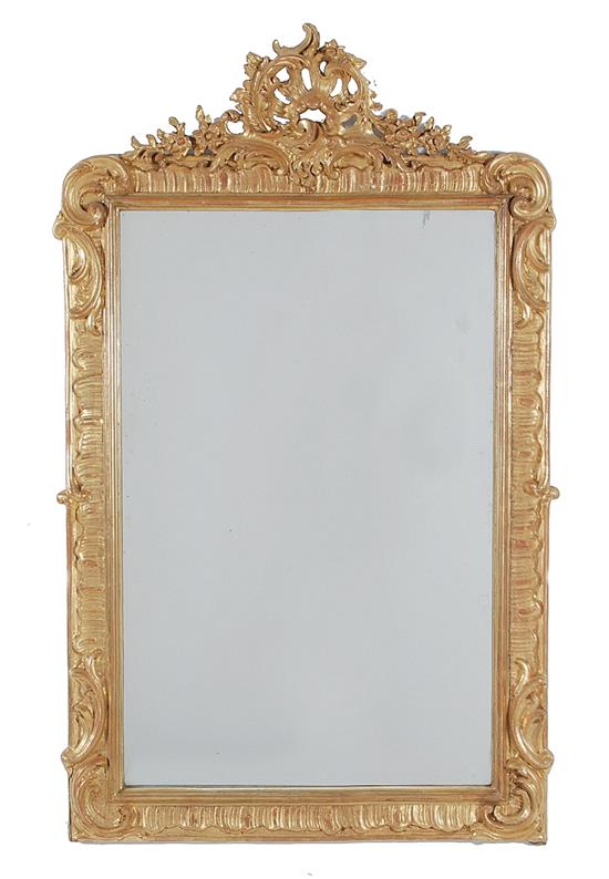 Appraisal: English or Continental carved giltwood and gesso mirror mid th