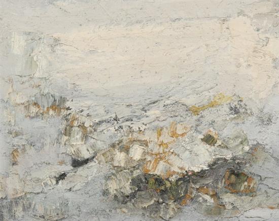 Appraisal: ATTRIBUTED TO MICHEL COUCHAT French b ABSTRACT IN GREY oil