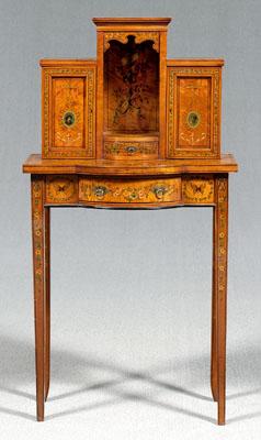 Appraisal: Adam style bonheur du jour delicate form satinwood with tapered