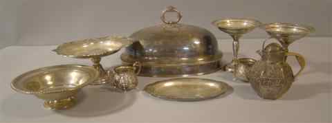 Appraisal: FOUR AMERICAN SILVER FOOTED DISHES with weighted bases including a