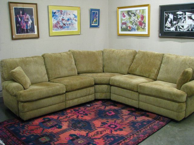 Appraisal: Norwalk Furniture three-piece reclining sectional sofa with recliners on both