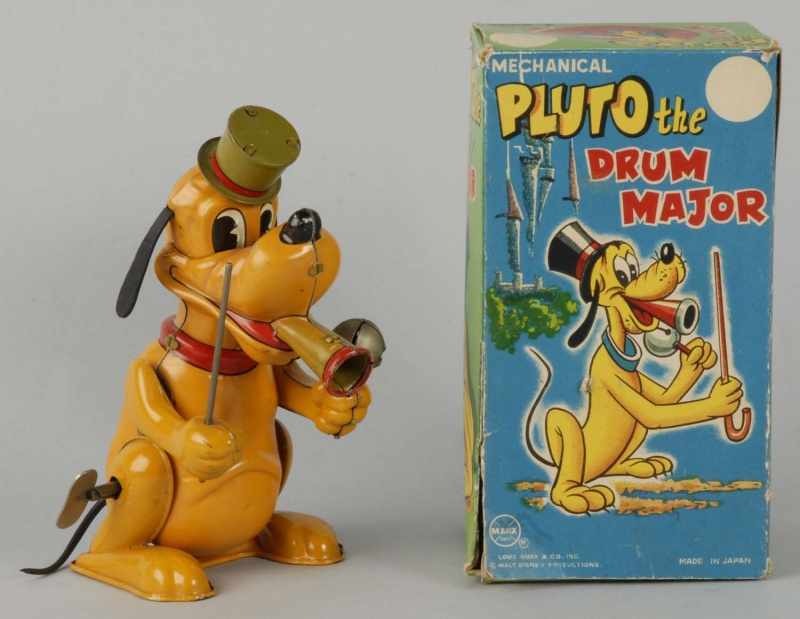 Appraisal: Tin Marx Disney Pluto Drum Major Wind-Up Toy Description American