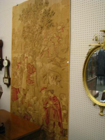 Appraisal: Vintage 's French tapestry approximately ' x ' depicting figures