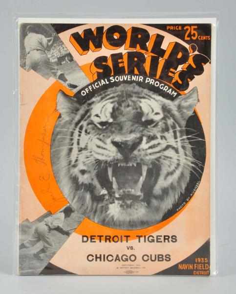 Appraisal: Tigers-Cubs World Series Program Description This World Series Program is