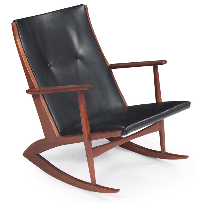 Appraisal: Soren Georg Jensen rocking chair by Tonder Mobelfabrik Norway teak