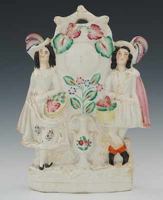 Appraisal: A Large Staffordshire Idilic Figural Group A hand painted group