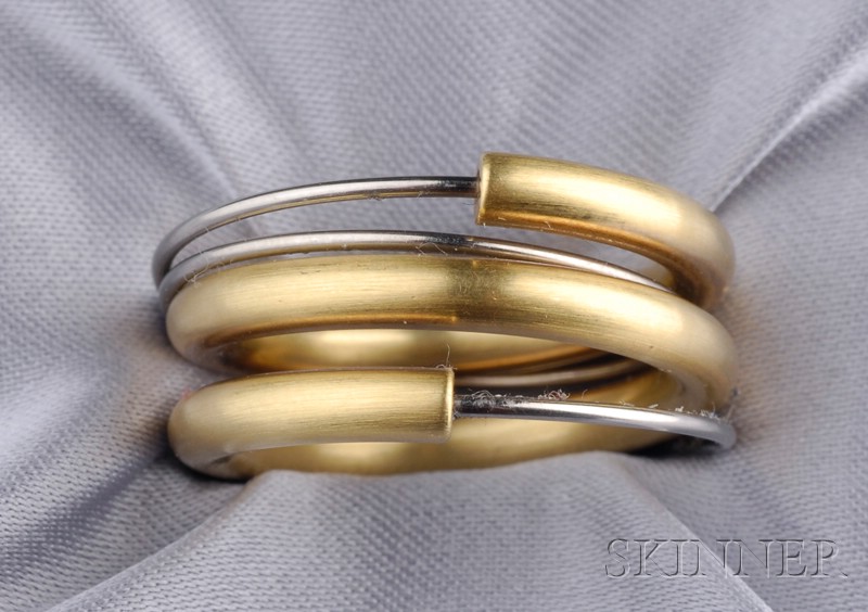 Appraisal: kt Gold and Stainless Steel Band retailed by Quadrum Gallery