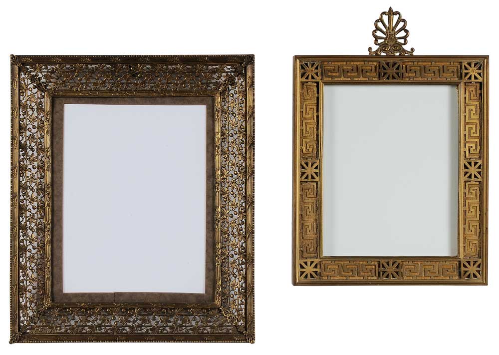 Appraisal: Two Brass Photo Frames American or Continental early th century