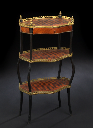 Appraisal: Napoleon III Ebonized and Kingwood Tiered Occasional Table third quarter