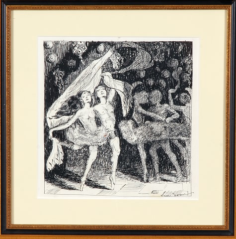 Appraisal: Ballet dancers pen and ink x sight SLR Van Loan