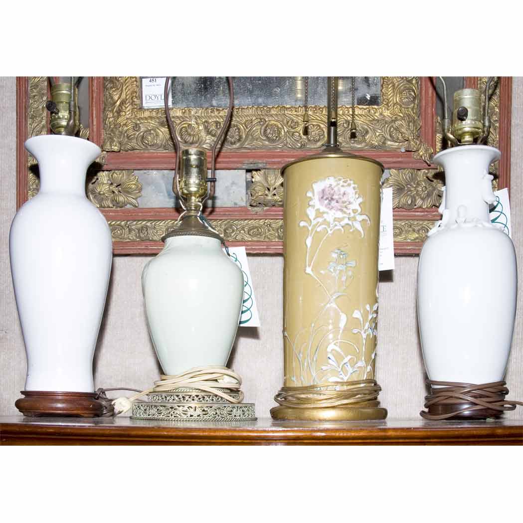 Appraisal: Group of Four Chinese Porcelain Lamps