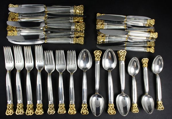 Appraisal: Towle Celtic Weave Gold pattern sterling flatware -piece place settings