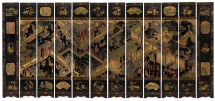 Appraisal: Highly important Chinese twelve panel coromandel screen kangxi period dated