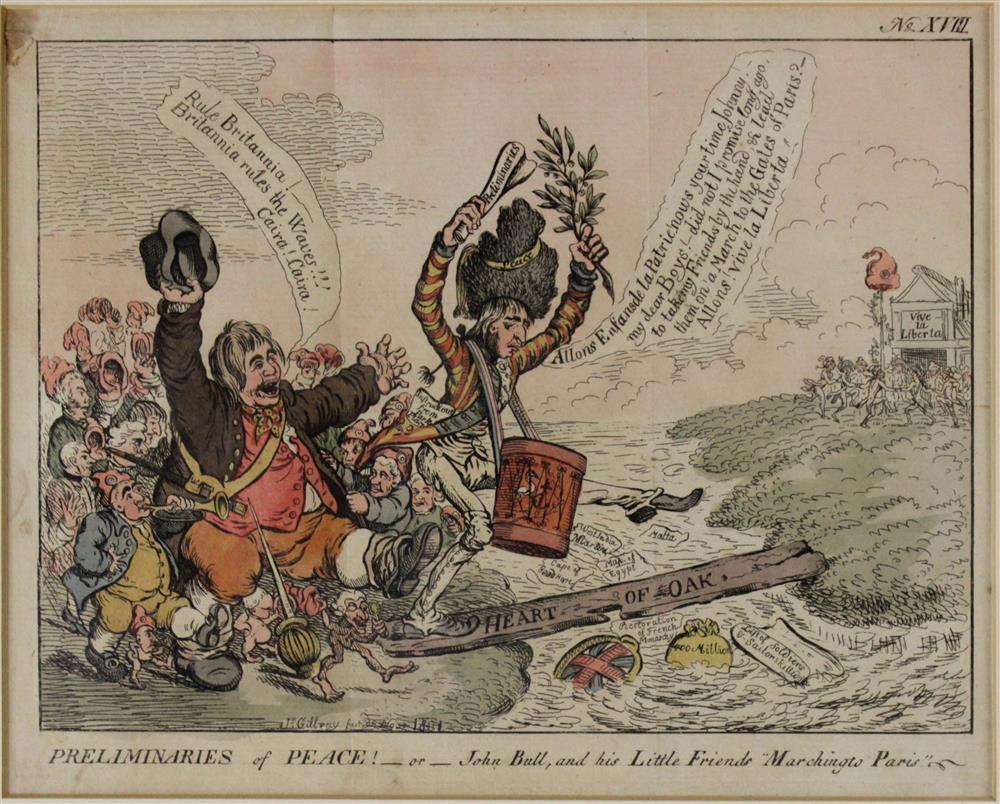 Appraisal: JAMES GILLRAY BRITISH - PRELIMINARIES OF PEACE OR JOHN BULL