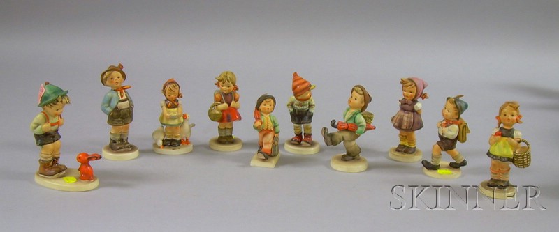 Appraisal: Ten Hummel Ceramic Figures and Figural Groups ht to in