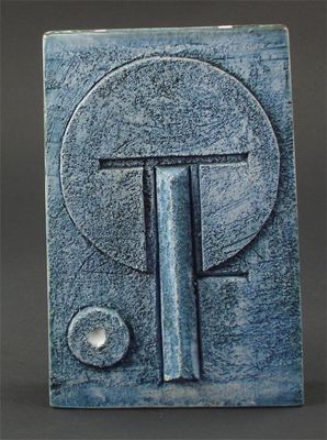 Appraisal: A Troika Pottery rectangular vase modelled in low relief with