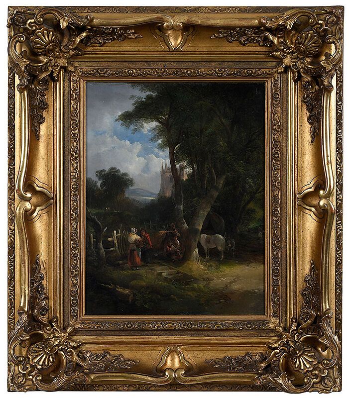 Appraisal: William Shayer I British - The Gypsy Encampment faintly signed