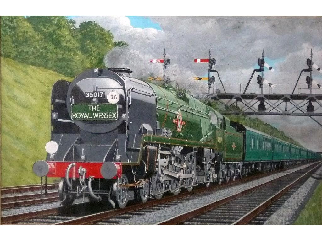 Appraisal: V WELCHWATERCOLOUR DRAWING - - LOCOMOTIVE AND TENDER 'THE ROYAL