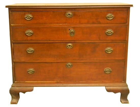 Appraisal: Late th C chest cherry with pine secondary four graduated