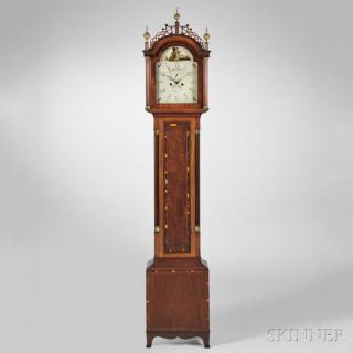 Appraisal: Levi and Abel Hutchins Mahogany Tall Clock Concord New Hampshire