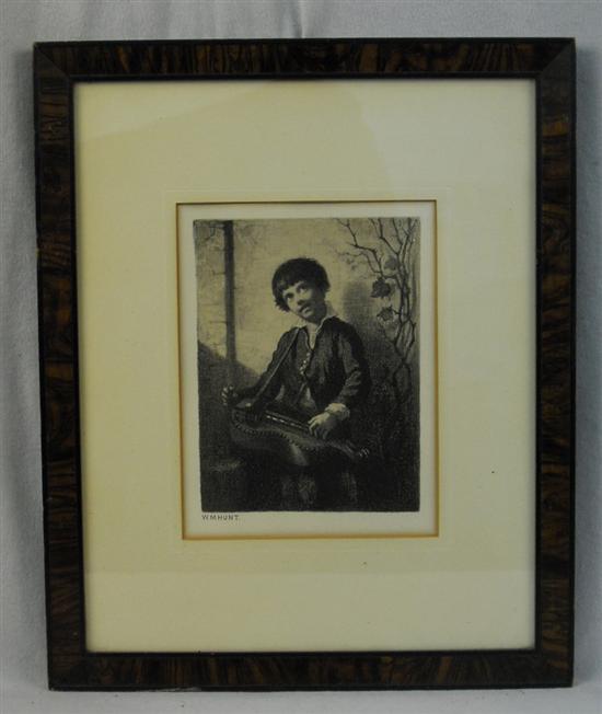 Appraisal: WILLIAM MORRIS HUNT American - HURDY GURDY BOY lithograph with