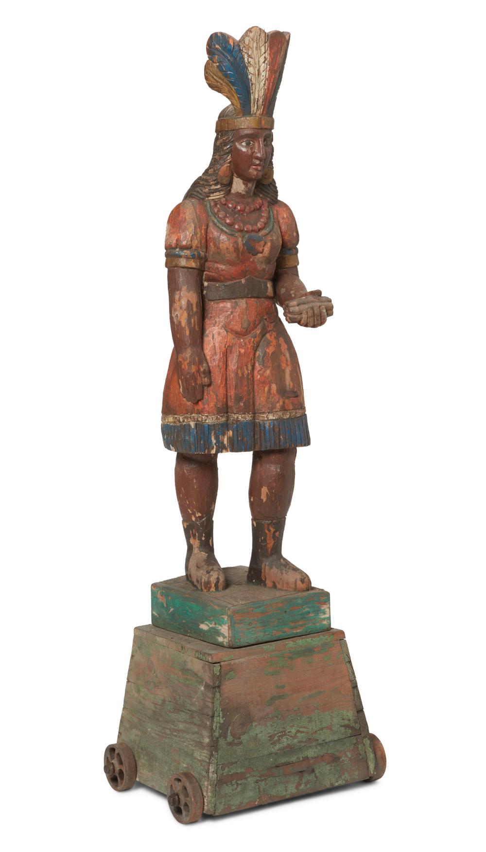 Appraisal: A cigar store Native American figure style of Samuel Robb