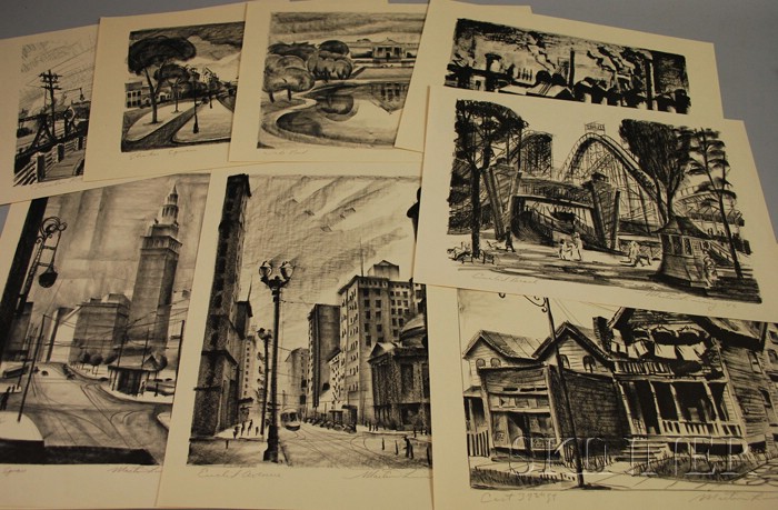 Appraisal: Martin Linsey American - Portfolio of Eight Original Lithographs of